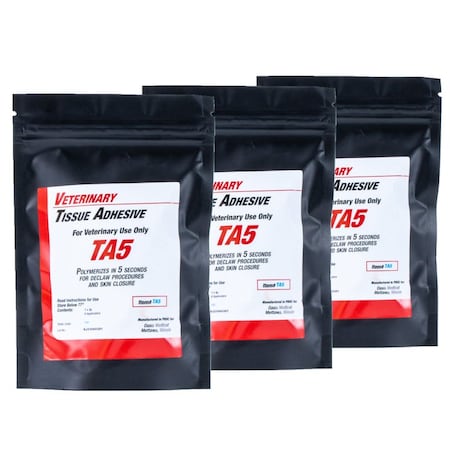 Oasis Tissue Adhesive, 5 Second, Vet Use, 3gr Bottle, 3PK TA5X3